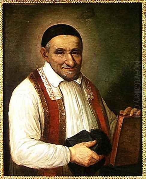 St. Vincent de Paul, 1649 Oil Painting by Sebastien Bourdon