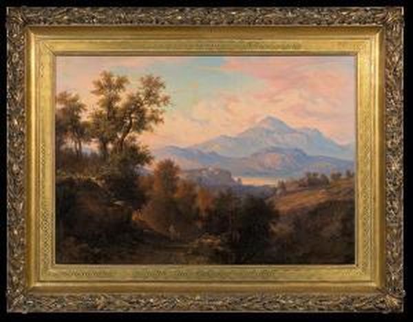 Italian Landscape Oil Painting by Albert Zamett