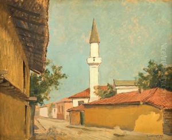 Street In Bazargic Oil Painting by Dall Zamphiropol