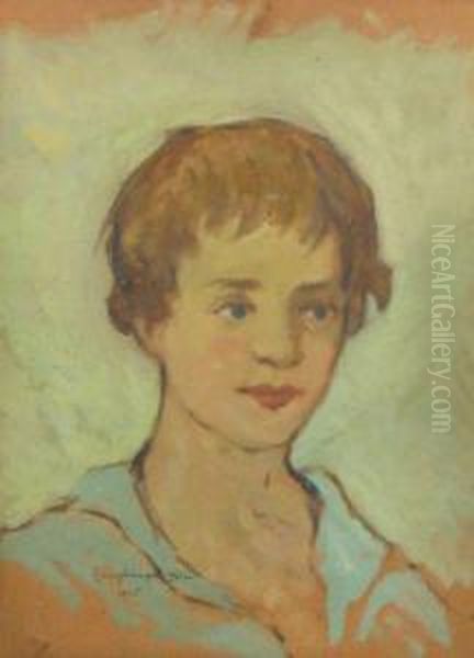 Boy Portrait Oil Painting by Dall Zamphiropol