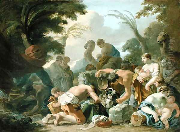 Laban Searching the Belongings of Jacob, c.1634-37 Oil Painting by Sebastien Bourdon