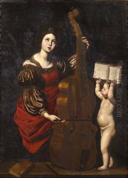 Santa Cecilia Oil Painting by Domenico Zampieri (Domenichino)