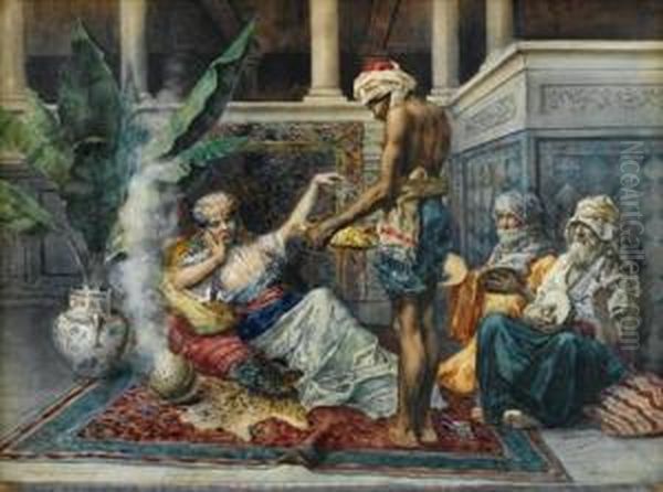 In The Harem Oil Painting by Eugenio Zampighi