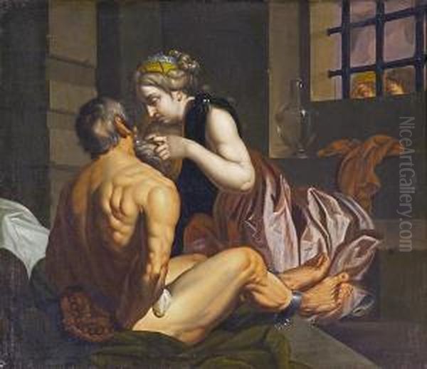 Roman Charity Oil Painting by Antonio Zanchi