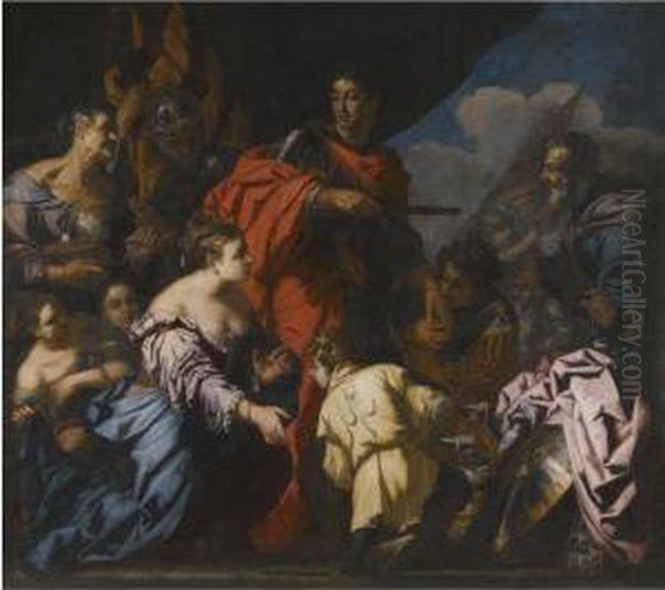 The Family Of Darius Before Alexander Oil Painting by Antonio Zanchi