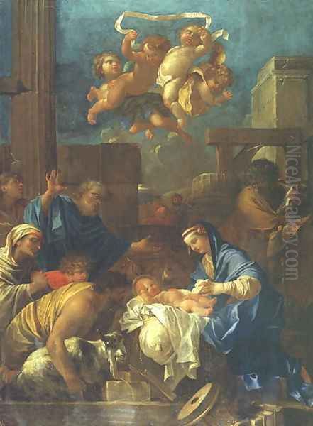 The Adoration of the Shepherds Oil Painting by Sebastien Bourdon