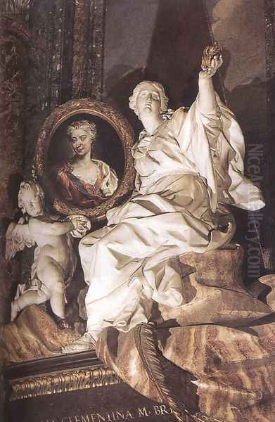 Tomb of Maria Clementina Sobieska (detail) Oil Painting by Pietro Bracci