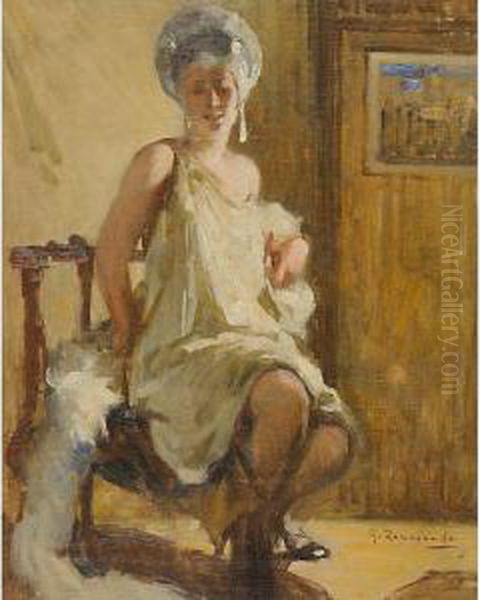 Modella In Posa Oil Painting by Giovanni Zangrando