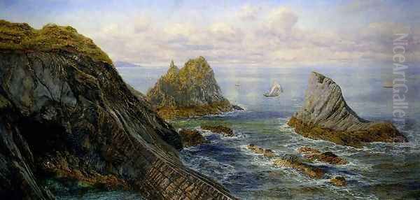 A Coastal Landscape Oil Painting by John Edward Brett