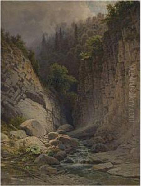 The Ravine Oil Painting by Ilya Nikolaevich Zankovsky