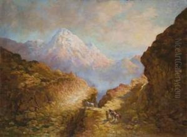 Paysage De Montagnes Oil Painting by Ilya Nikolaevich Zankovsky