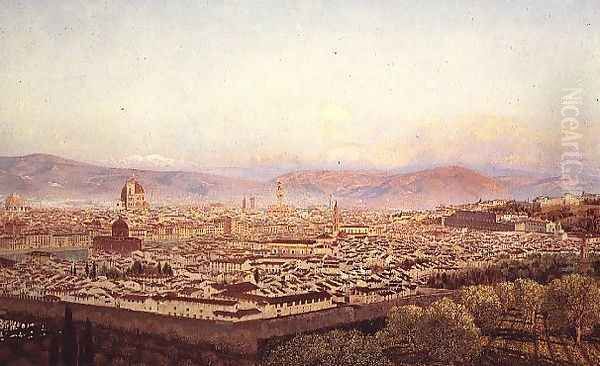 Florence from Bellosguardo Oil Painting by John Edward Brett