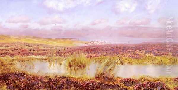 A View Of Whitby From The Moors Oil Painting by John Edward Brett