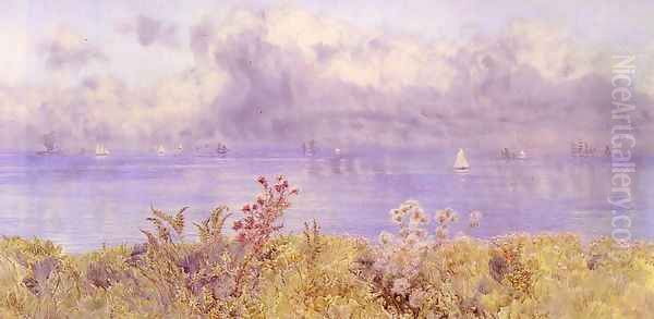 Bristol Channel From The Welsh Coast Oil Painting by John Edward Brett