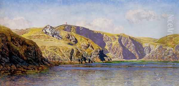 Coast Scene With Calm Sea Oil Painting by John Edward Brett