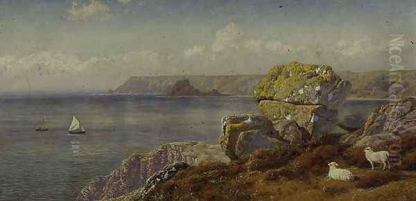 Carthillon Cliffs, 1878 Oil Painting by John Edward Brett