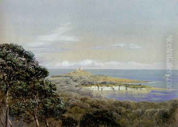 Pointe St Hospice, Cap Ferrat, From St Jean Oil Painting by John Edward Brett