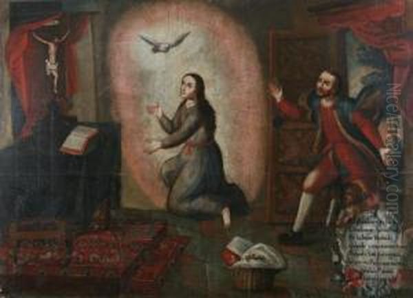 Annunciation Oil Painting by Juan Zapata