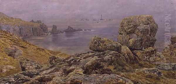 Lands End, Cornwall, or The Black East Wind Oil Painting by John Edward Brett