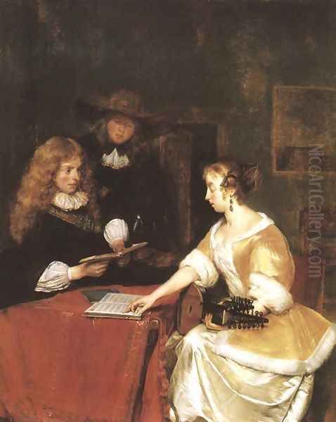 A Concert c. 1675 Oil Painting by Gerard Ter Borch