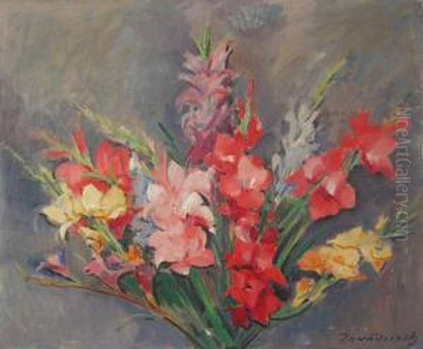 Bouquet De Fleurs Oil Painting by Czeslaw Zawadzinski