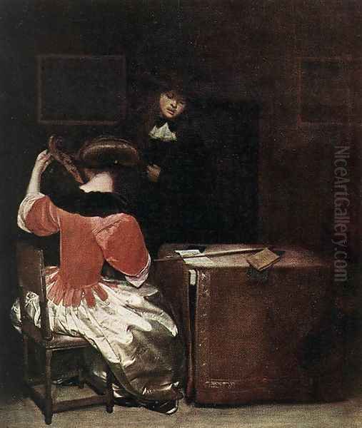 The Music Lesson Oil Painting by Gerard Ter Borch