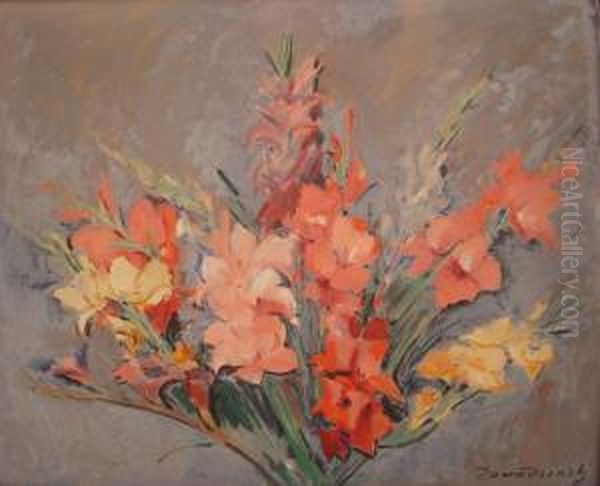 Bouquet De Glaieuls Oil Painting by Czeslaw Zawadzinski