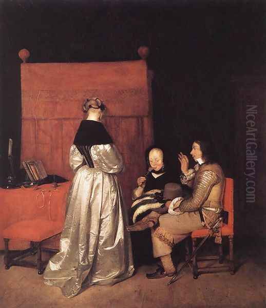 Paternal Admonition 1654-55 Oil Painting by Gerard Ter Borch