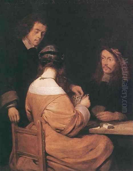 Card-Players Oil Painting by Gerard Ter Borch