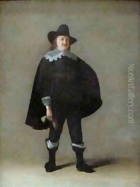 Portrait of a Gentleman in Black Oil Painting by Gerard Ter Borch