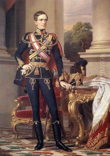 Portrait of Emperor Franz Joseph I 1853 Oil Painting by Miklos Barabas