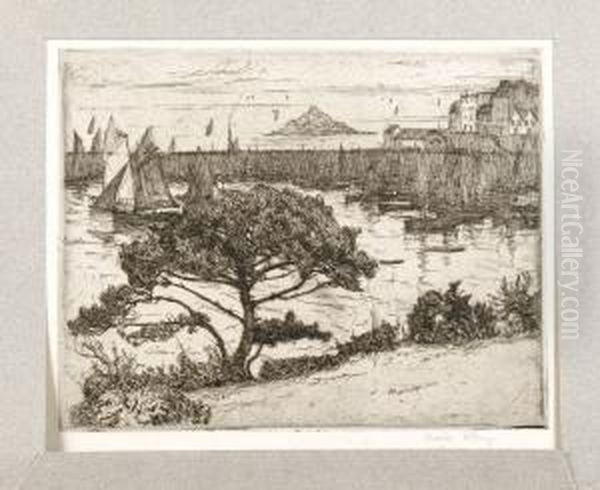 Fischerhafen In Der Bretagn Oil Painting by Walter Ernst Zeising