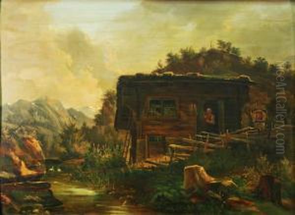 La Baracca Del Contadino Oil Painting by Jakob Joseph Zelger