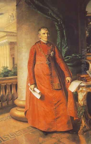 Pyrker Janos Laszlo egri ersek, 1842 Oil Painting by Miklos Barabas