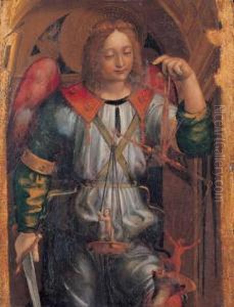 San Michele Arcangelo Oil Painting by Bernardino Zenale