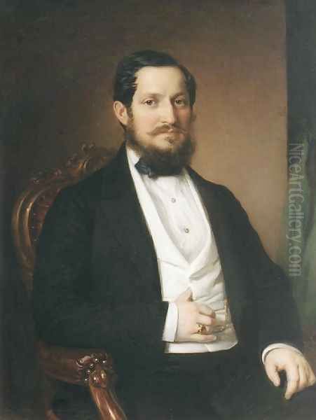 Matta Janos, 1860 Oil Painting by Miklos Barabas