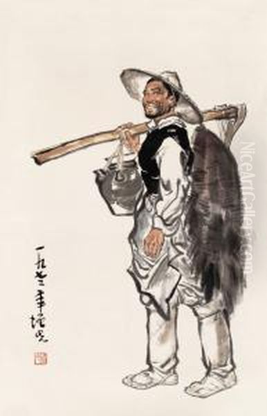 Farmer Oil Painting by Fan Zengxiang