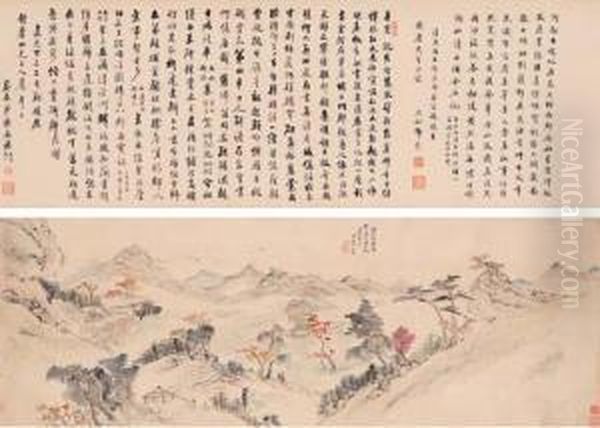 Viewing Steles In Heshuo Oil Painting by Pan Zengying