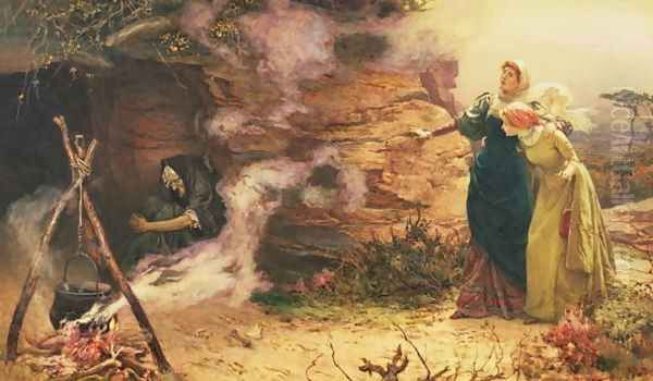 A Visit to the Witch, 1882 Oil Painting by Edward Frederick Brewtnall