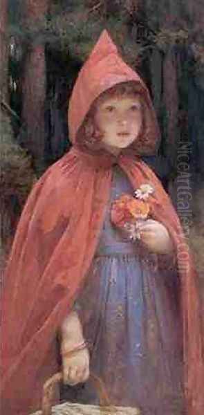 Little Red Riding Hood Oil Painting by Edward Frederick Brewtnall