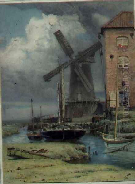 At Cley-Next-the-Sea, Norfolk Oil Painting by Edward Frederick Brewtnall