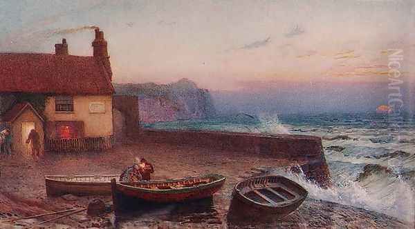 Sandsend, Whitby Oil Painting by Edward Frederick Brewtnall