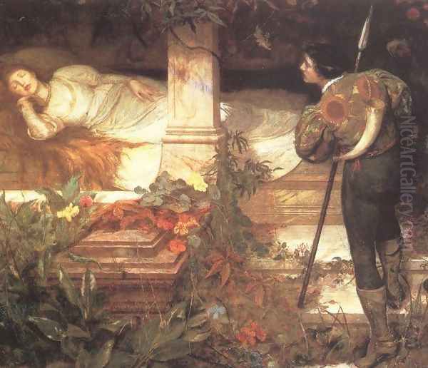 Sleeping Beauty Oil Painting by Edward Frederick Brewtnall