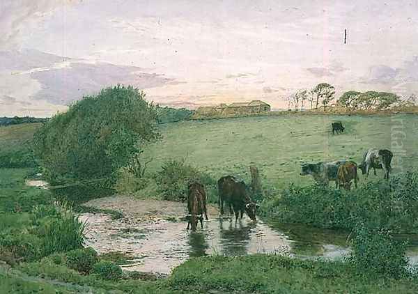 Near St. Mawgan, Cornwall Oil Painting by Edward Frederick Brewtnall