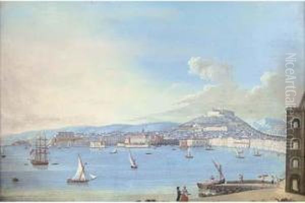 The Bay Of Naples Oil Painting by Francesco Zerillo