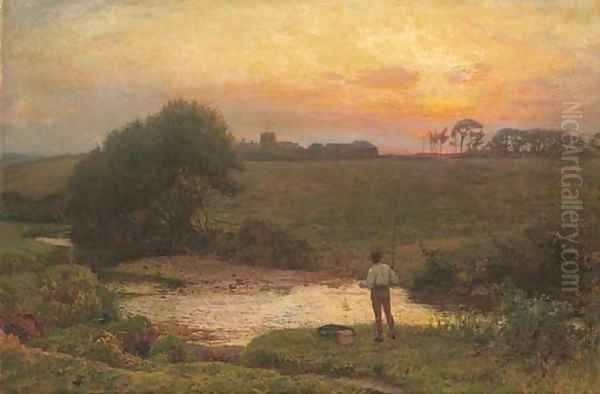 The final cast of the day Oil Painting by Edward Frederick Brewtnall