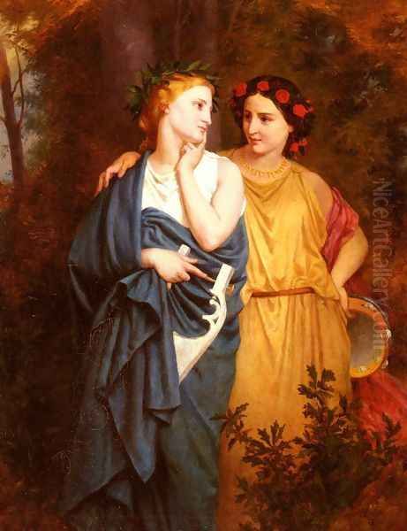 Philomena And Procne Oil Painting by Elizabeth Jane Gardner Bouguereau