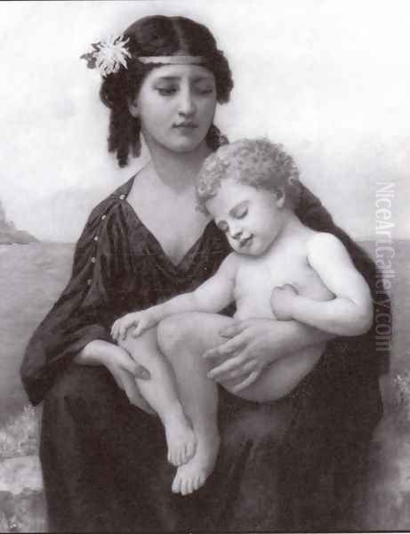 By The Seashore Oil Painting by Elizabeth Jane Gardner Bouguereau