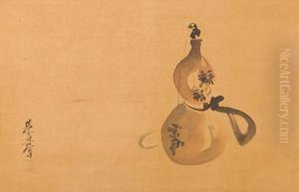 Hisako (gourd) Oil Painting by Shibata Zeshin