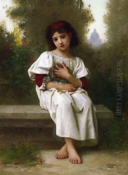 In the Garden Oil Painting by Elizabeth Jane Gardner Bouguereau